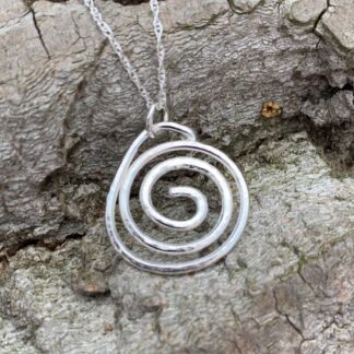 925 Sterling Silver Hammered Spiral Pendant