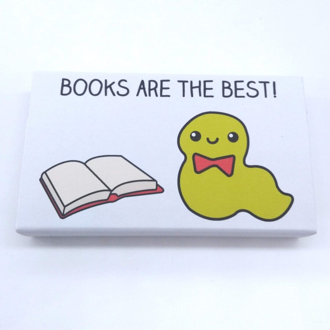 Felt bookworm magnet in a matchbox book lover gift - Image 5