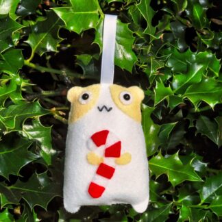 Cute hamster or guinea pig Christmas decoration