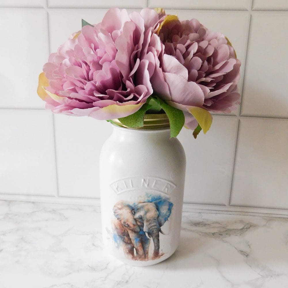 Elephant kilner jar vase