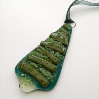 Fused glass Christmas tree decoration