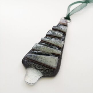Fused glass Christmas tree decoration