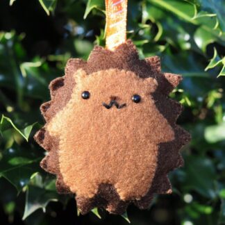 Cute handmade felt hedgehog Christmas decoration