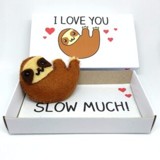 Felt sloth magnet in a matchbox love gift