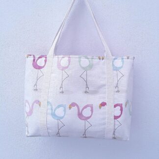 Beach bag in flamingo print
