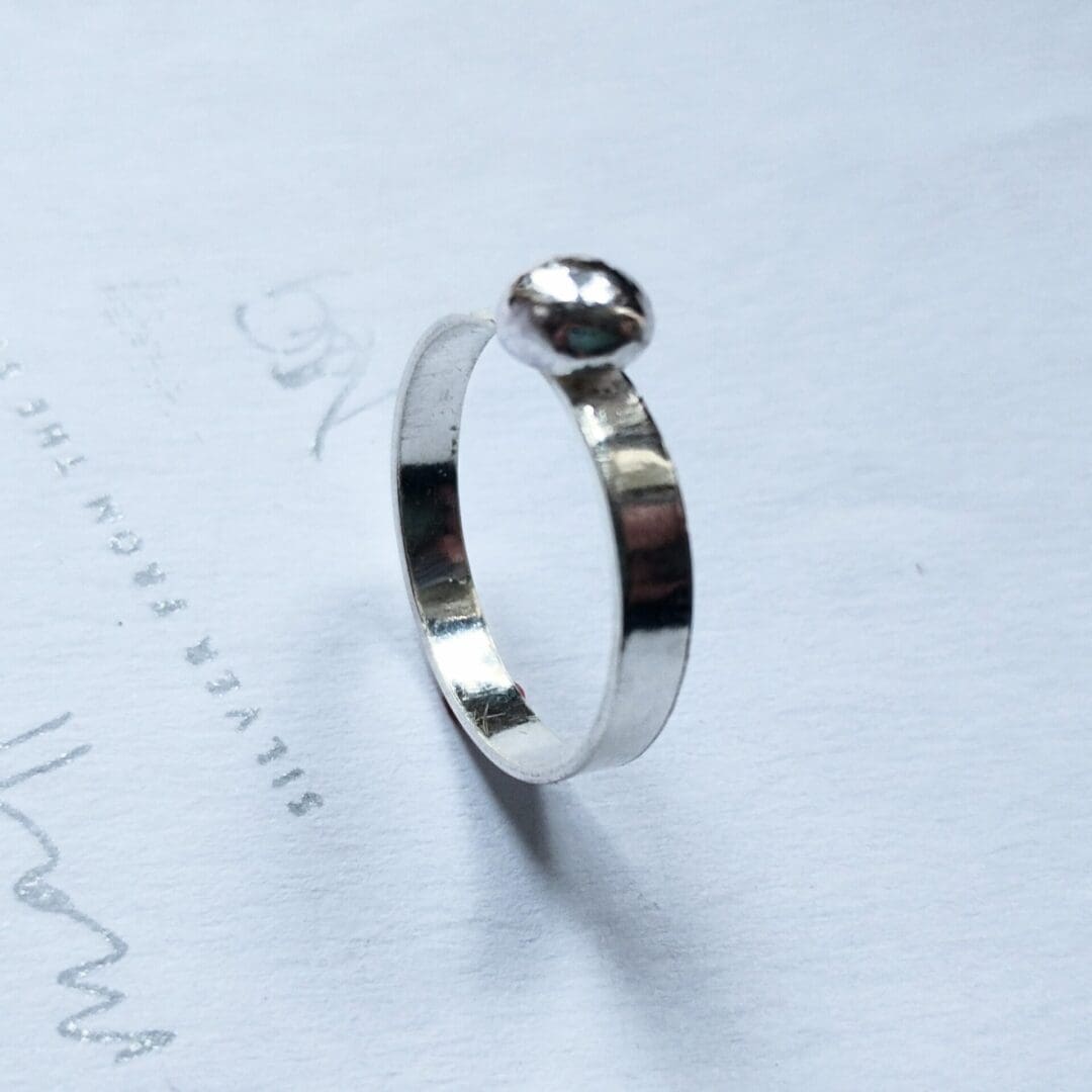 Silver Pearl Ring - Image 7