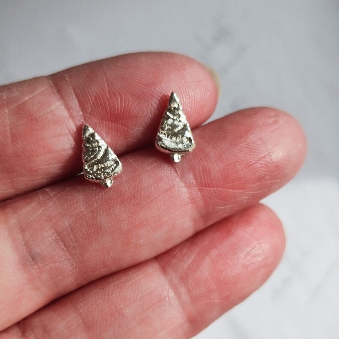 Silver Christmas Tree Earrings - Image 7