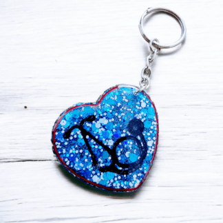 Nurse keyring - resin - glitter - stethoscope