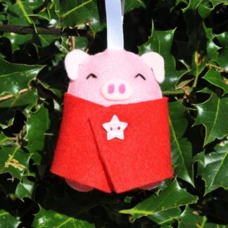 Pigs in blankets Christmas Decoration with removable blanket