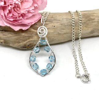 Silver Turquoise Blue Pendant Necklace