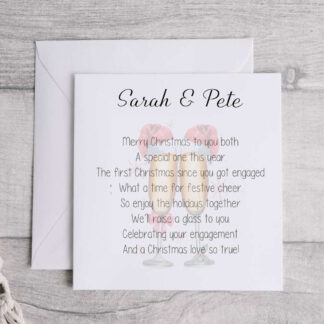 First christmas as engaged couple christmas card