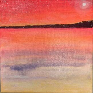 Sunset lights over water