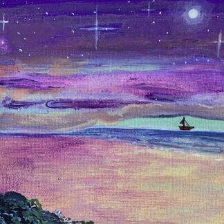 Purple sky over the sea