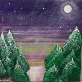 Christmas trees in the snow