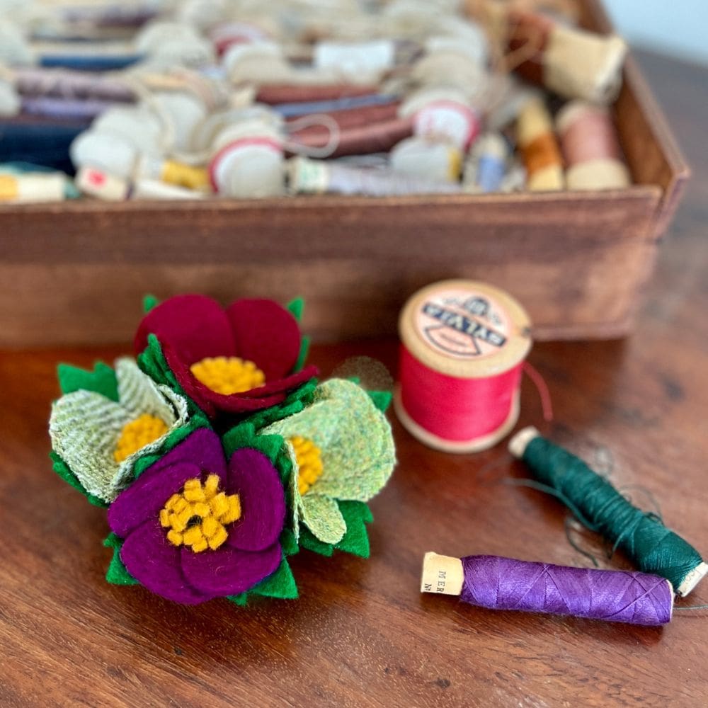 Make Do & Mend Style Floral Brooch - Image 4