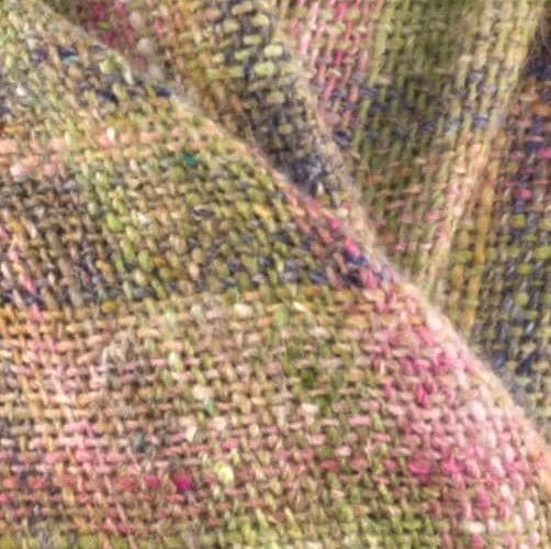 Luxurious Handwoven Large Shawl Wrap by Alison Wright - Angora wool & Silk - Heather, pink & lilac - Image 4