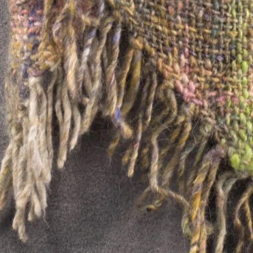 Luxurious Handwoven Large Shawl Wrap by Alison Wright - Angora wool & Silk - Heather, pink & lilac - Image 3