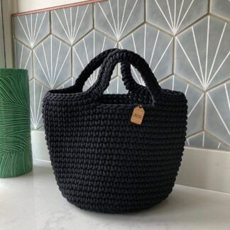 Black Crochet Bag, Black Crochet Handbag