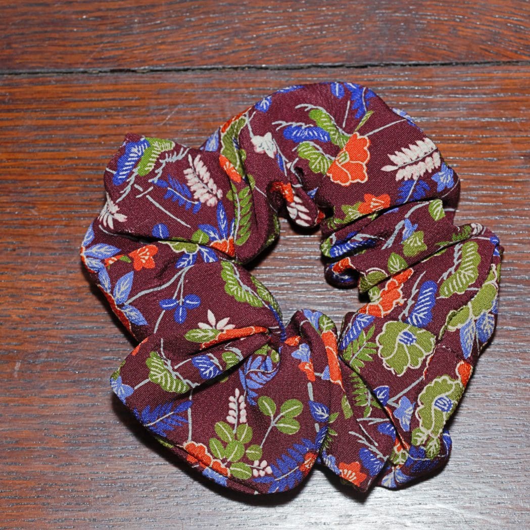 Large Silk Hair Scrunchies made from Recycled Japanese Silk Kimono Fabrics - Image 7