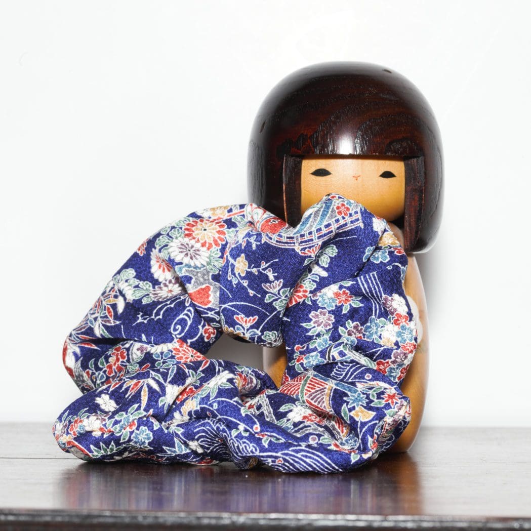 Large Silk Hair Scrunchies made from Recycled Japanese Silk Kimono Fabrics - Image 2