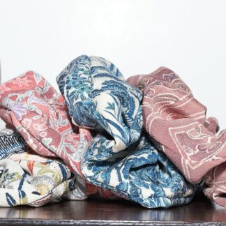 Extra Large Recycled Japanese Silk Kimono Hair Scrunchies