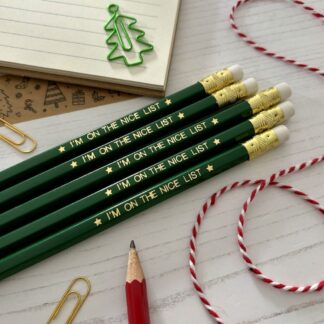 I'm on the Nice List HB Pencil, Christmas Eve Box, Stocking Filler, Elf Prop