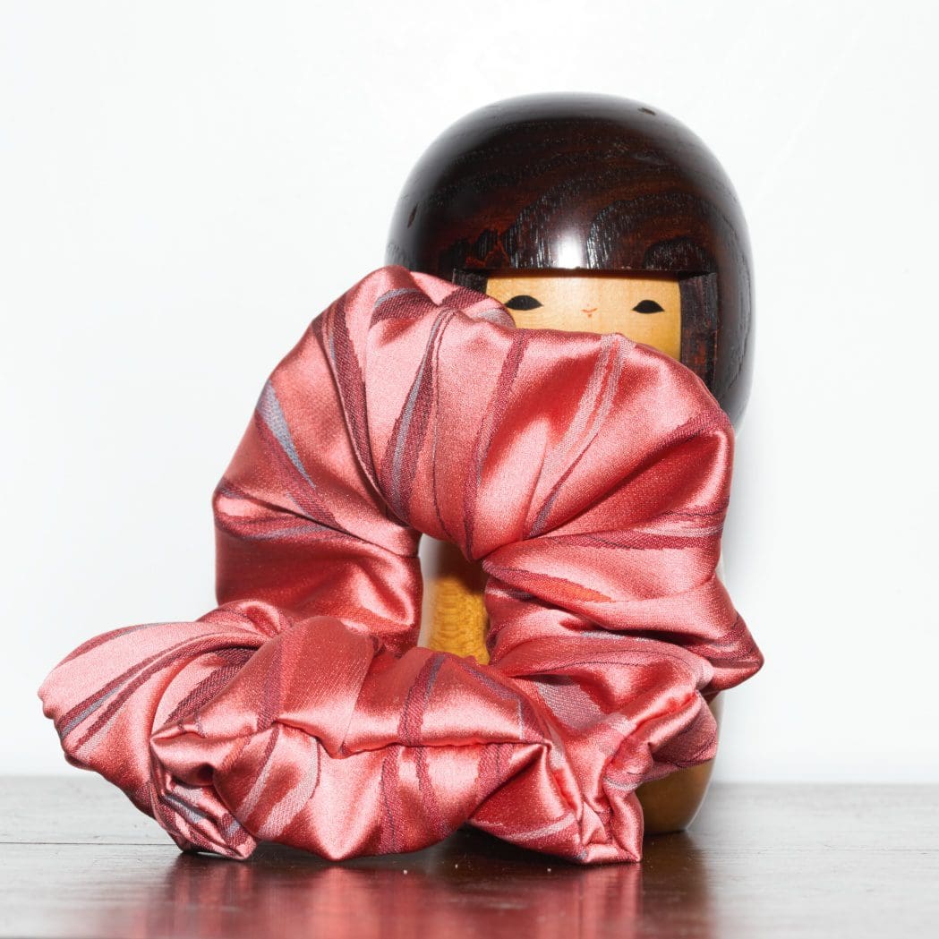 Large Silk Hair Scrunchies made from Recycled Japanese Silk Kimono Fabrics - Image 5