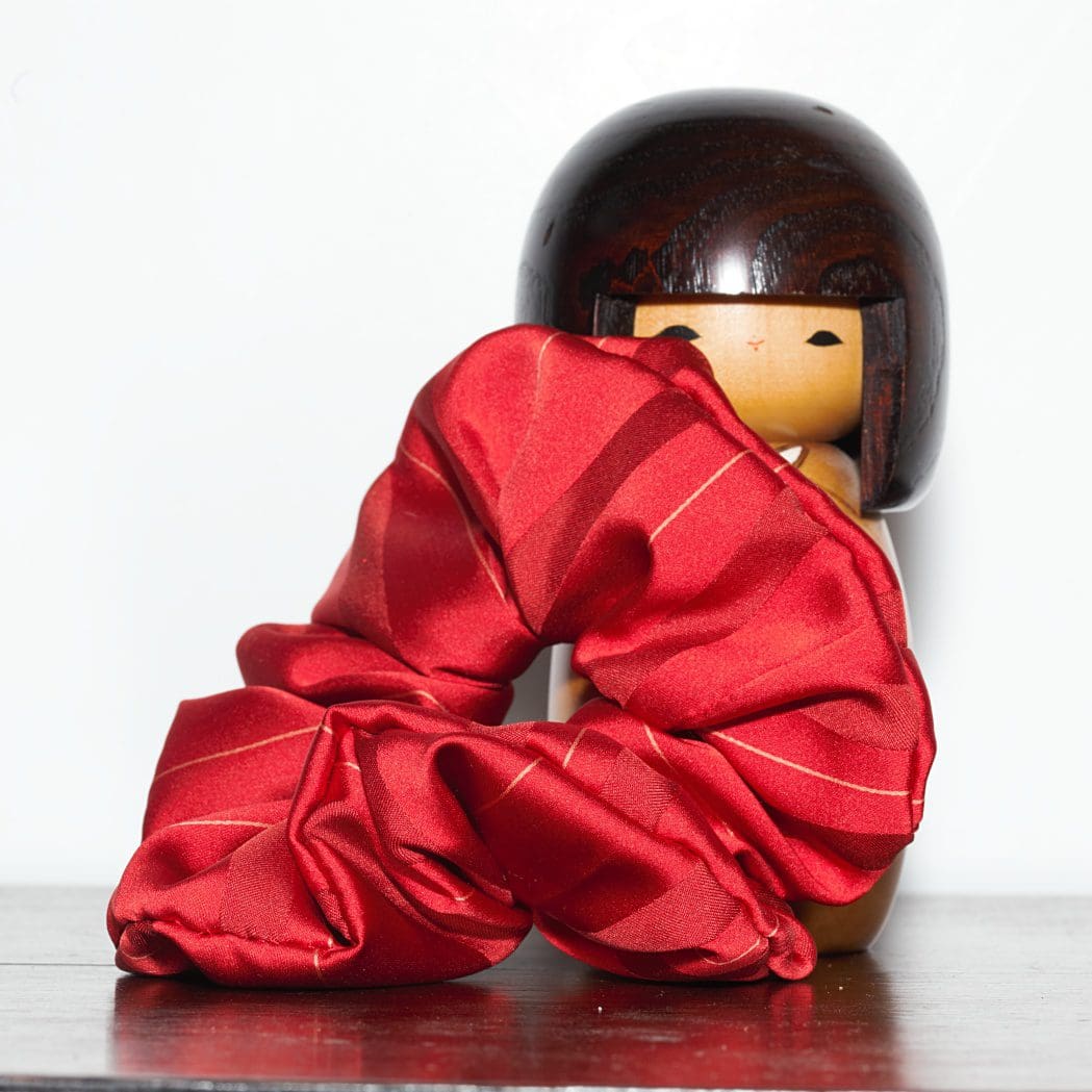 Large Silk Hair Scrunchies made from Recycled Japanese Silk Kimono Fabrics - Image 4