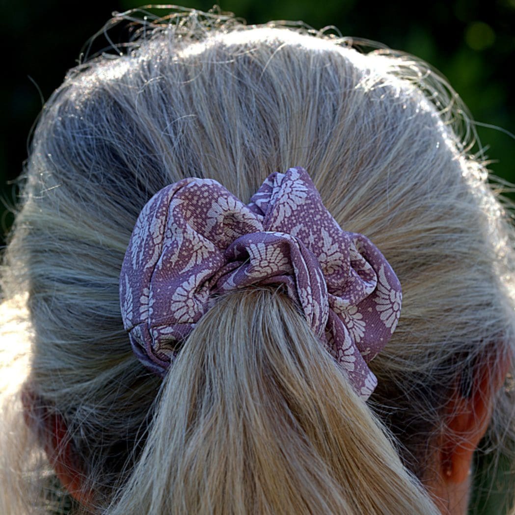 Large Silk Hair Scrunchies made from Recycled Japanese Silk Kimono Fabrics - Image 8