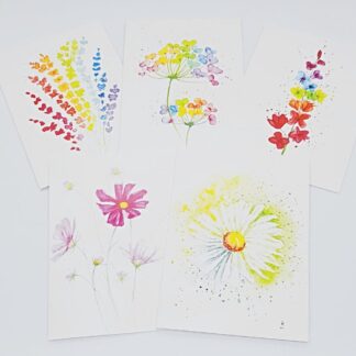 Set of 5 floral greetings cards