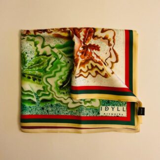 Woodland Oak Leaves Silk Scarf (Autumn Colourway)