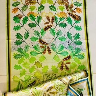 Woodland Oak Leaves Scarf (Verdant Colourway)