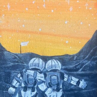 Miniature spaceman painting 10 cm x 10 cm