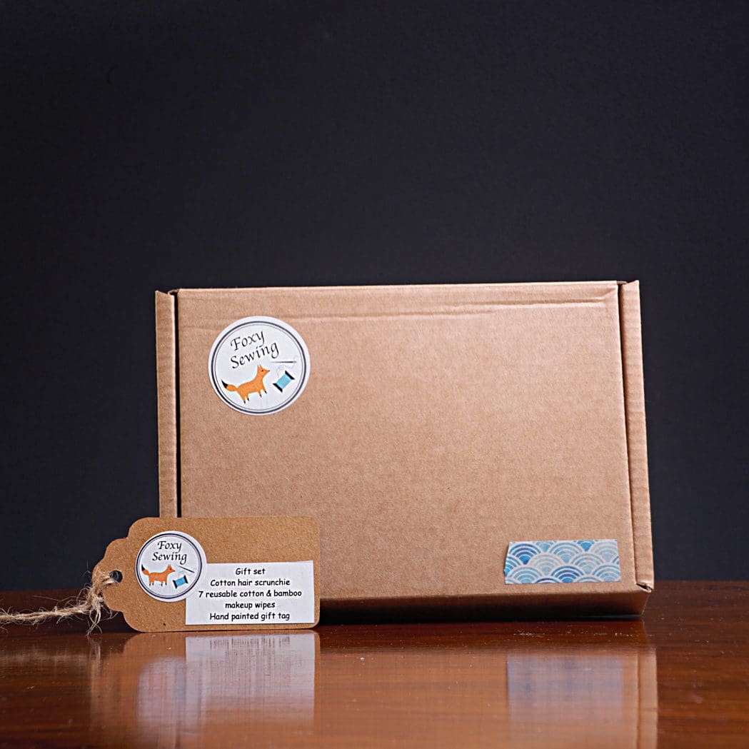 Blue Hair Scrunchie and Reusable Make Up Wipes Letterbox Gift Box Set - Image 6