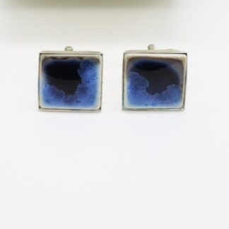 Porcelain White and Blue square cufflinks