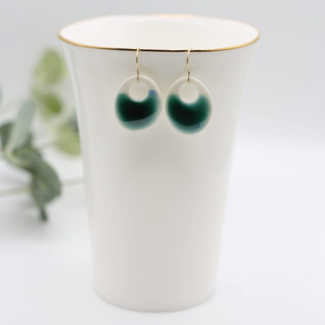 Turquoise, oval, drop earrings - Image 3
