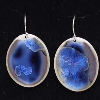 Porcelain, drop earrings, blue