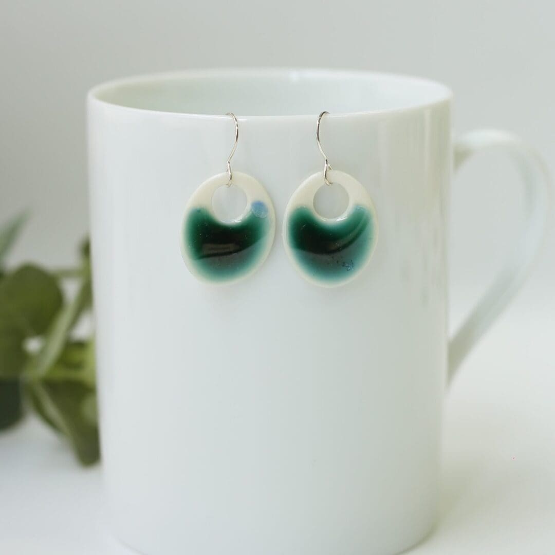 Turquoise, oval, drop earrings - Image 6