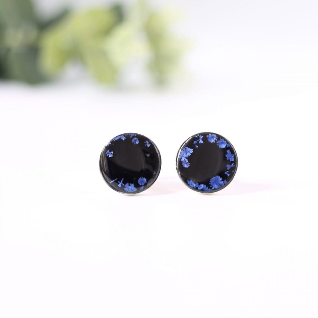 Black porcelain,Ice blue cufflinks, Erika Albrecht Ceramics - Image 5