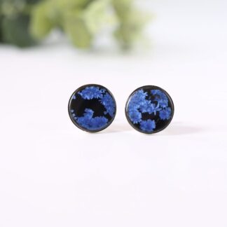Black porcelain,Ice blue cufflinks, Erika Albrecht Ceramics