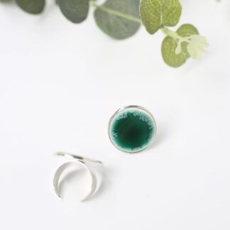 Porcelain statement ring, turquoise