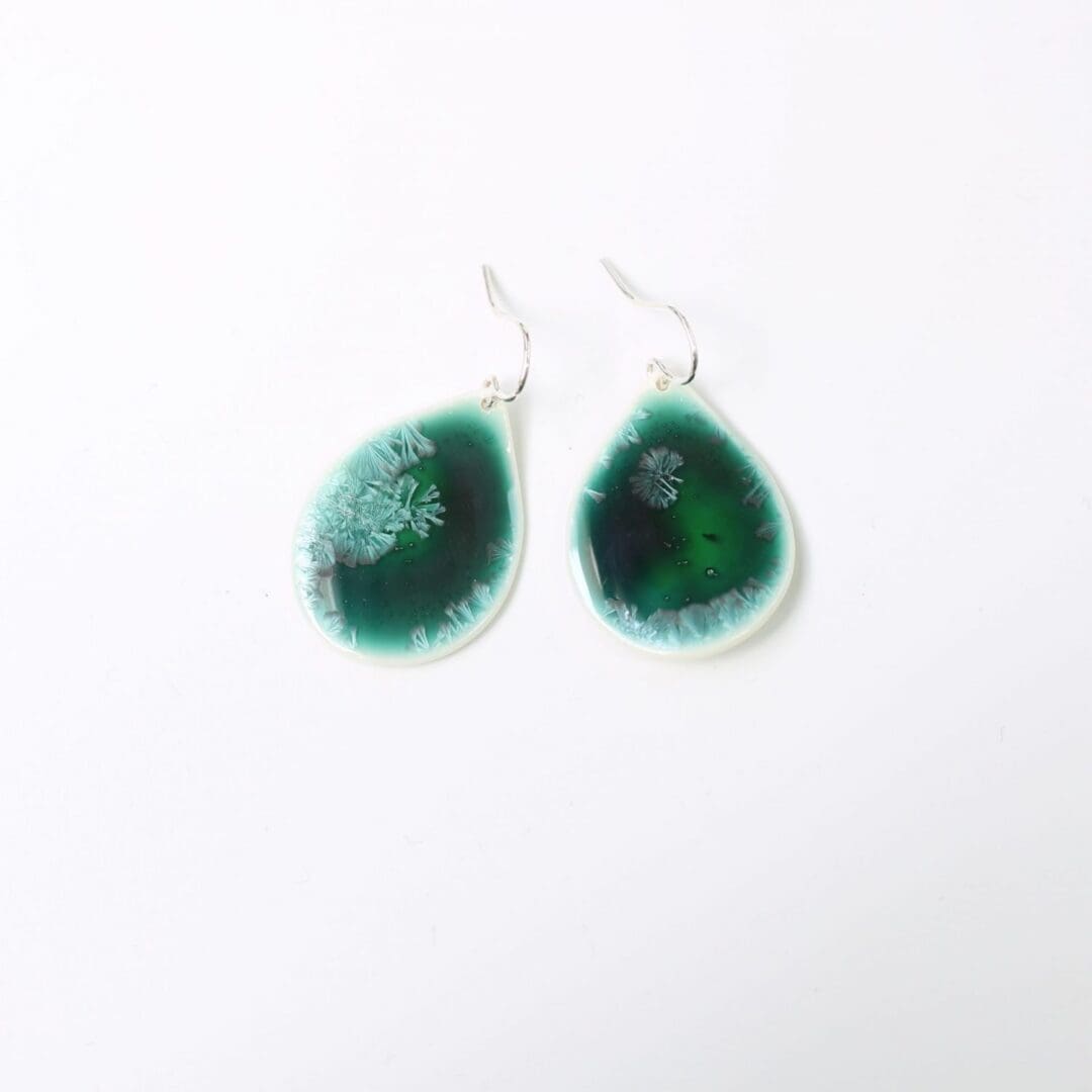 Porcelain, drop earrings, turquoise - Image 2