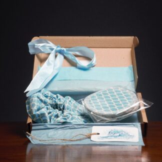 Blue Hair Scrunchie and Reusable Make Up Wipes Letterbox Gift Box Set