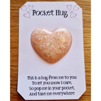 Light pink glitter pocket hug