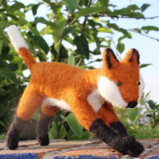 Sweet friendly fox needle felted decorative sculpture. Perfect gift or keep for your own home!