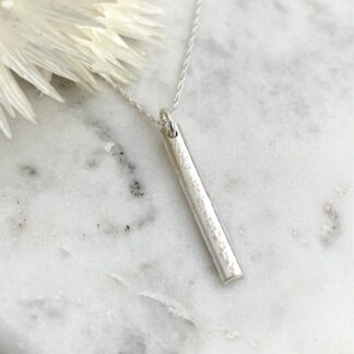 Hammered 925 Sterling Silver Bar Necklace