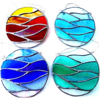 making waves stained glass suncatcher sea themed handmade