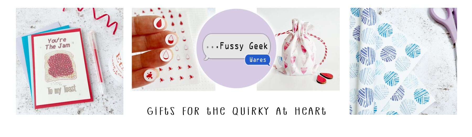 Fussy Geek Wares, shop banner