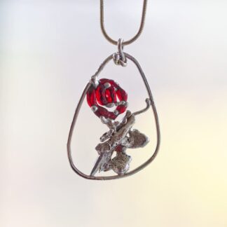 Abstract Glass Rose pendant