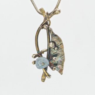 Abstract Silver Aquamarine pendant